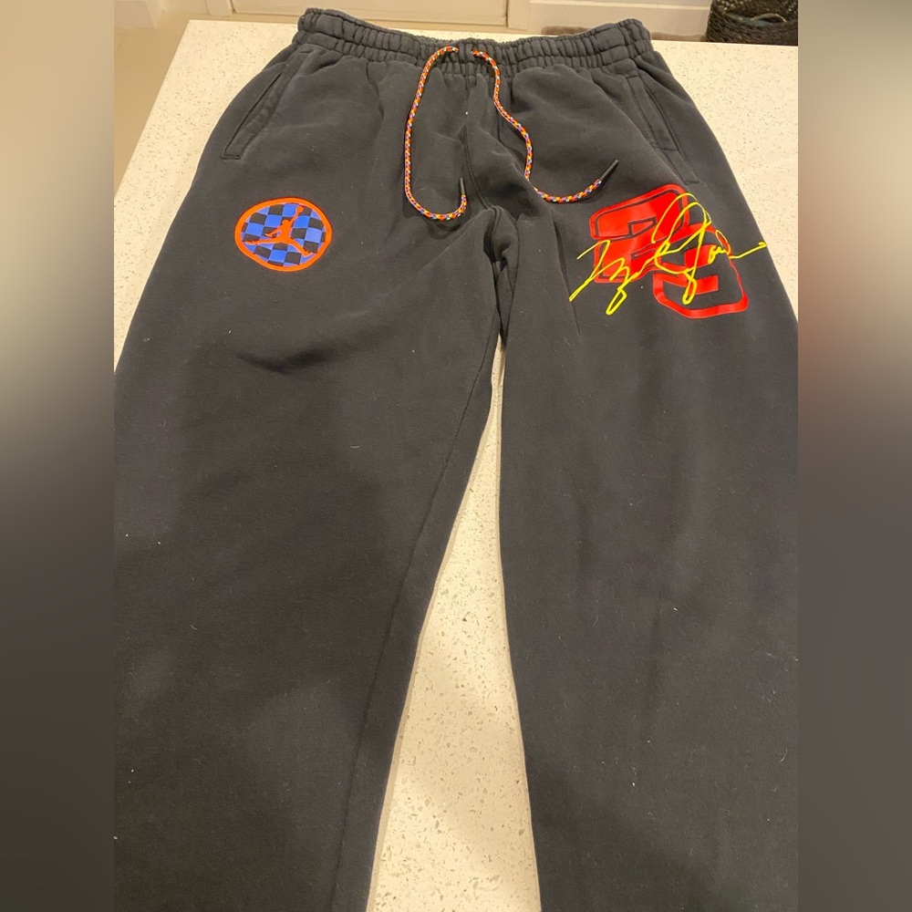 Jordan Black Sweatpants with Red Logo